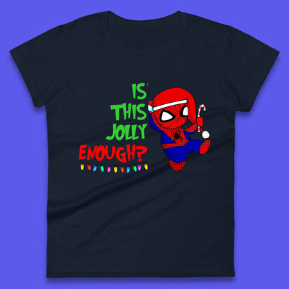 Jolly Enough Spiderman Christmas Womens T-Shirt