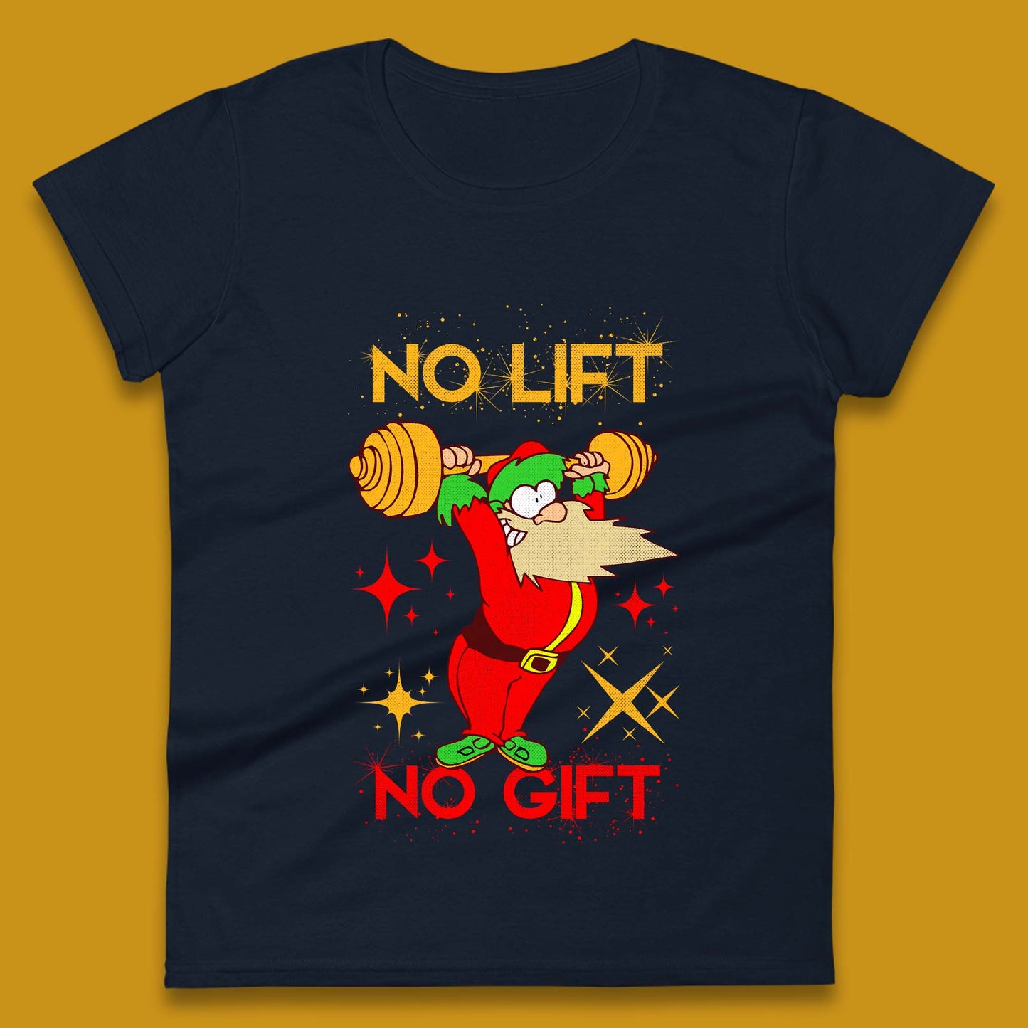 santa workout christmas womens t shirt