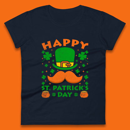 Leprechaun Hat & Ginger Mustache Womens T-Shirt