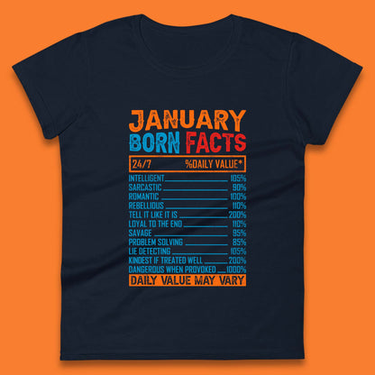 January Born Facts Womens T-Shirt