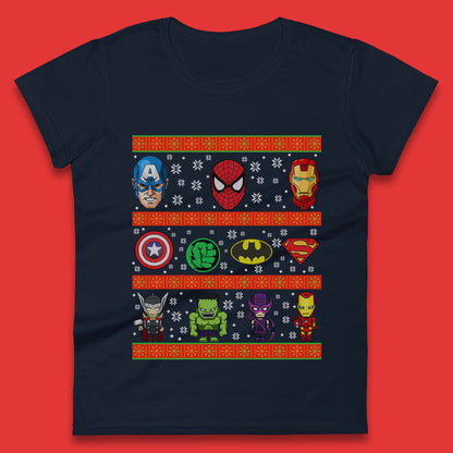 Avengers Superhero Christmas Womens T-Shirt