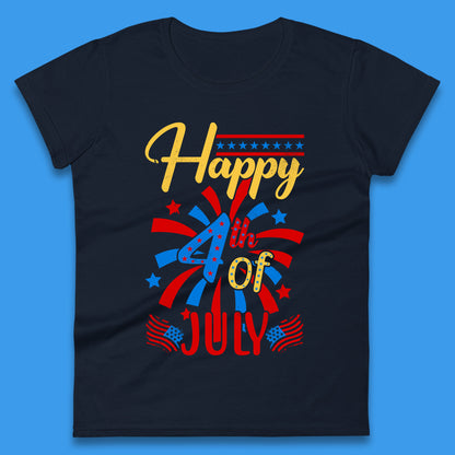 Happy 4th Of July USA Independence Day Celebration Patriotic Womens Tee Top