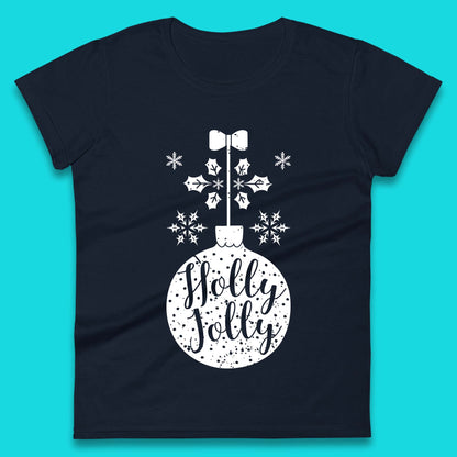 holly jolly christmas womens t shirt