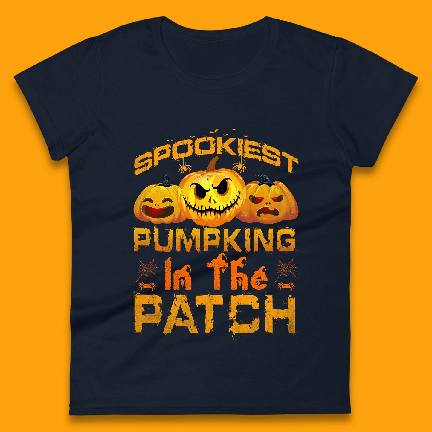 Spookiest Pumpkin In The Patch Spooky Season Happy Halloween Womens Tee Top