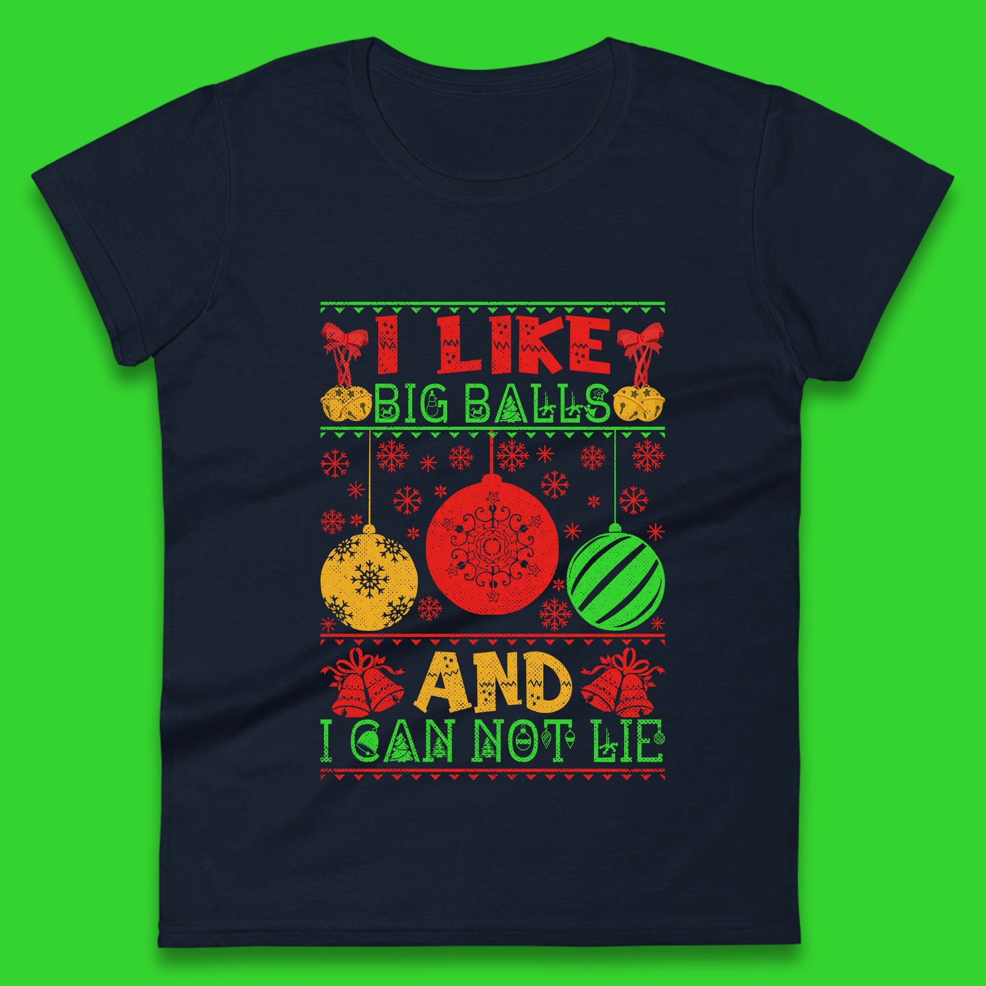 funny balls christmas womens t shirt