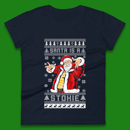 Santa is A Stokie Christmas Womens T-Shirt