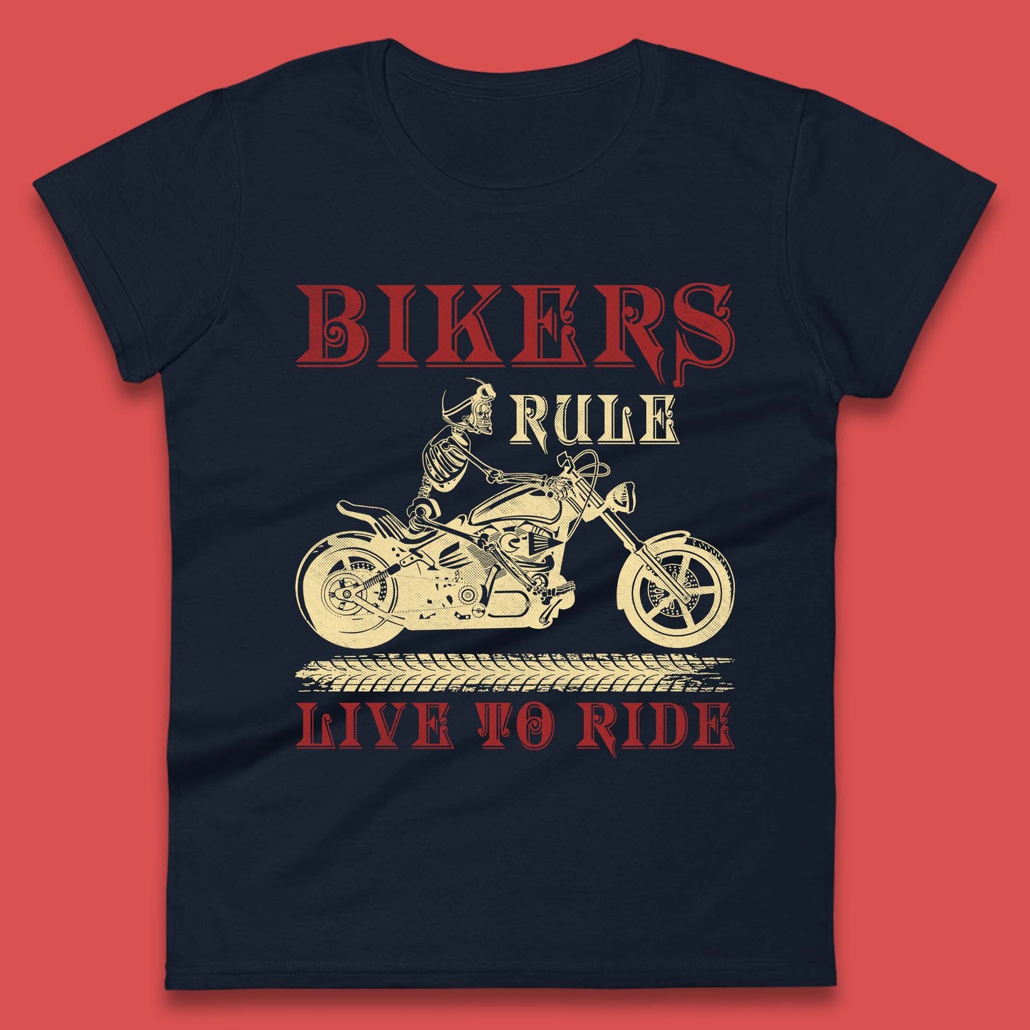 Bikers Rule Live To Ride Womens T-Shirt