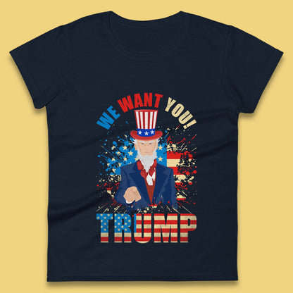 Uncle Sam We Want You Trump Make America Great Again Donald Trump Womens Tee Top