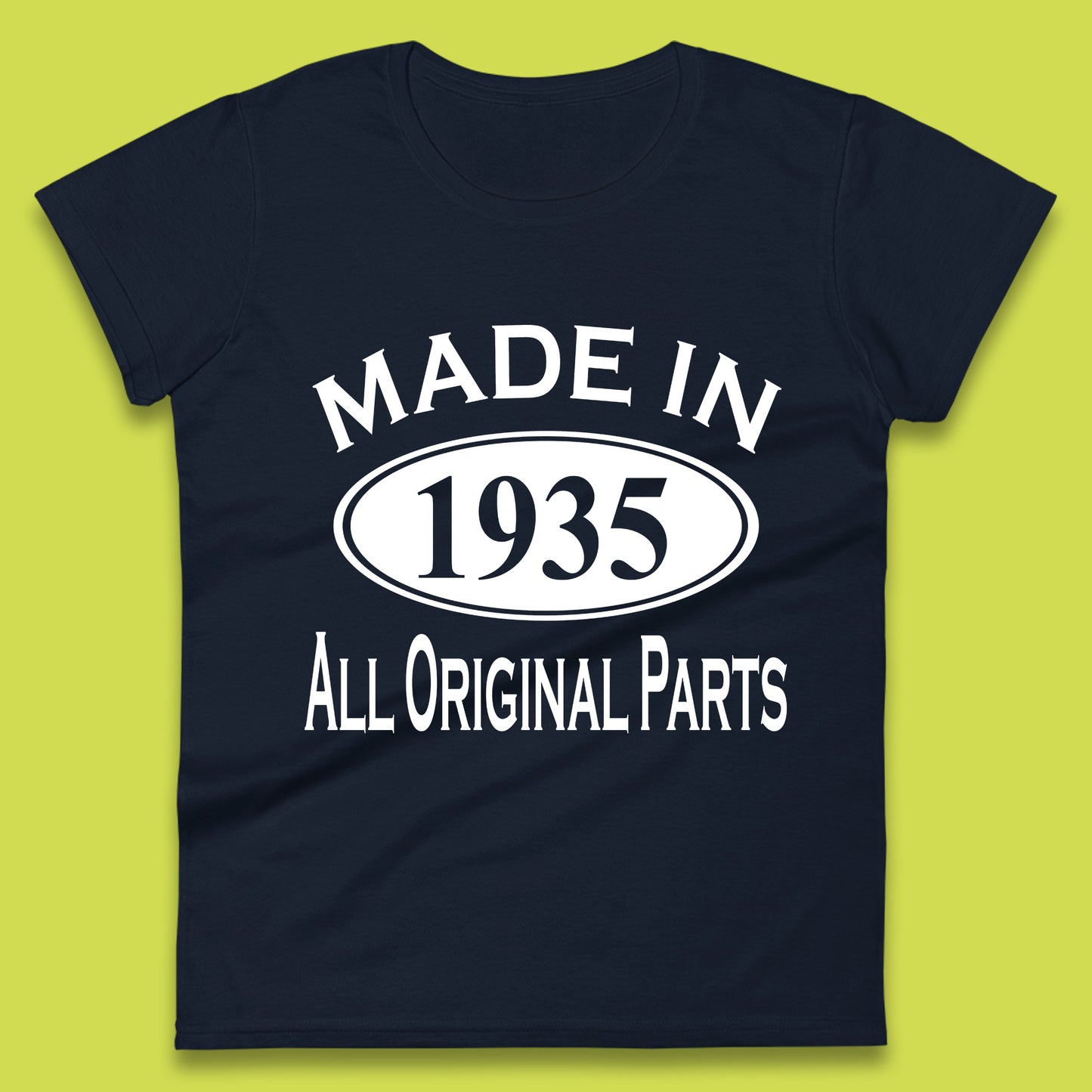 Made In 1935 All Original Parts Vintage Retro 88th Birthday Funny 88 Years Old Birthday Gift Womens Tee Top