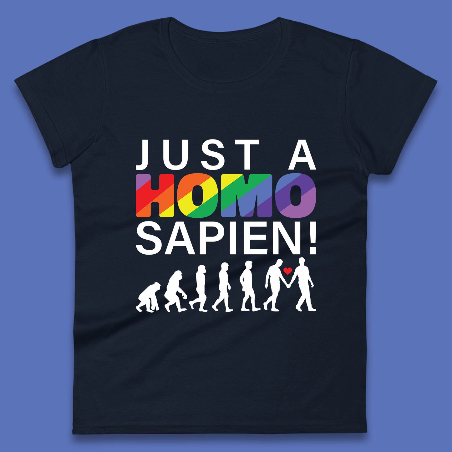 Just A Homo Sapien To Homo Erectus Evolution To Homo LGBTQ Funny Gay Pride Womens Tee Top