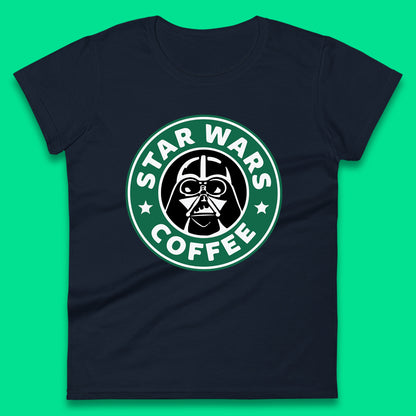 Sci-fi Action Adventure Movie Character Darth Vader Star Wars Coffee Starbucks Coffee Spoof Star Wars 46th Anniversary Womens Tee Top