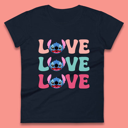 Stitch Love Valentines Womens T-Shirt