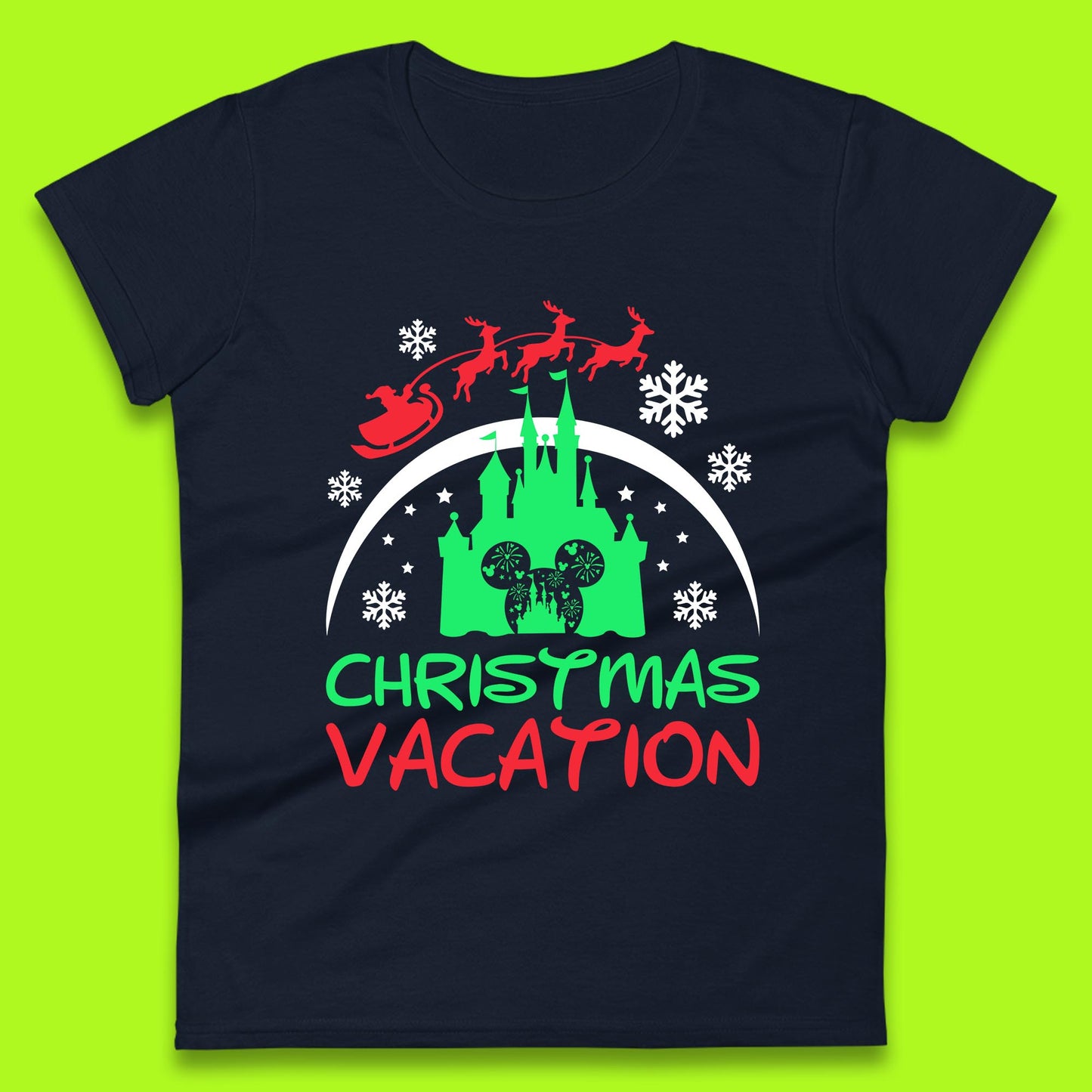 disney castle christmas womens t shirt