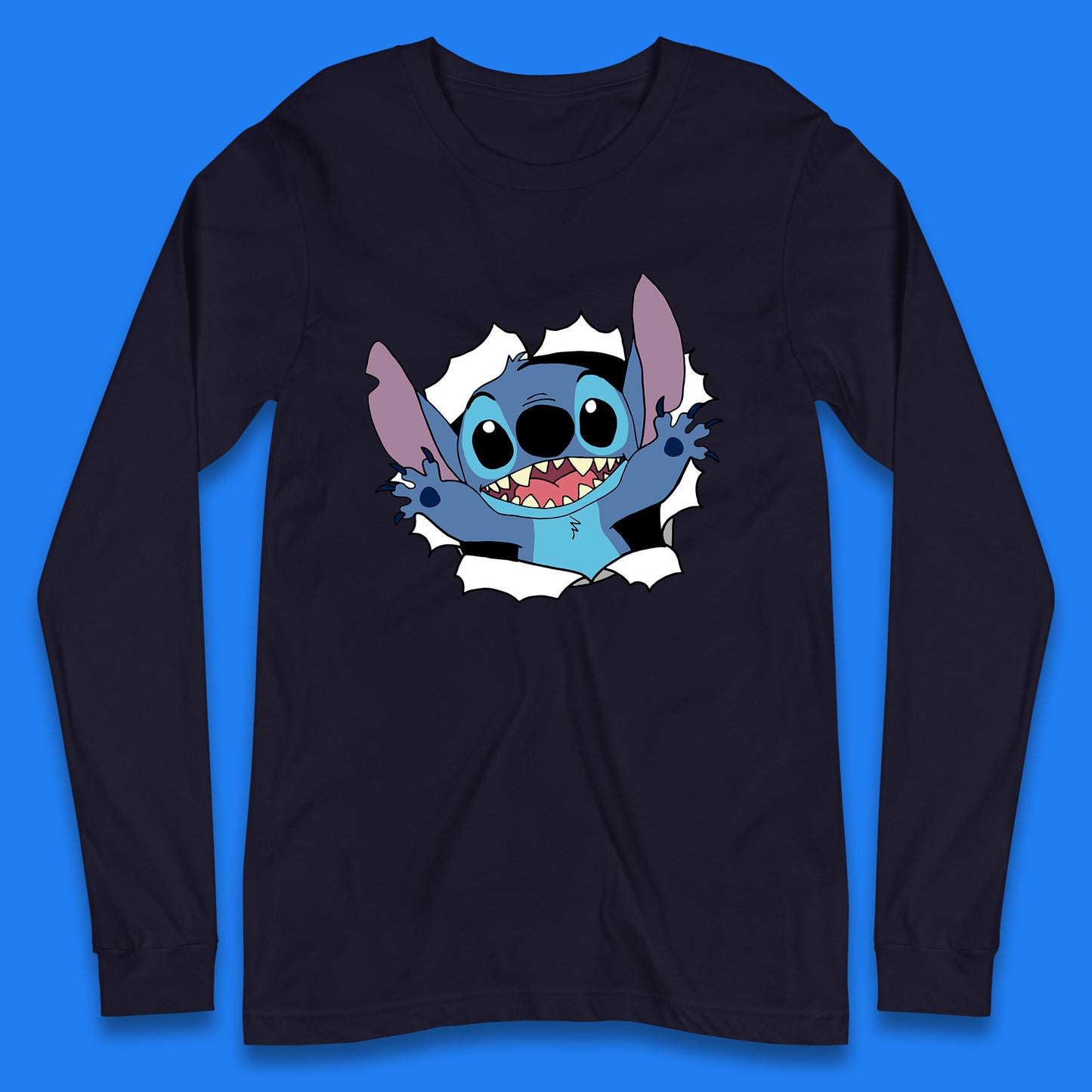 Disney Lilo And Stitch Hello Cartoon Character Ohana Stitch Lover Disneyland Vacation Trip Disney World Long Sleeve T Shirt