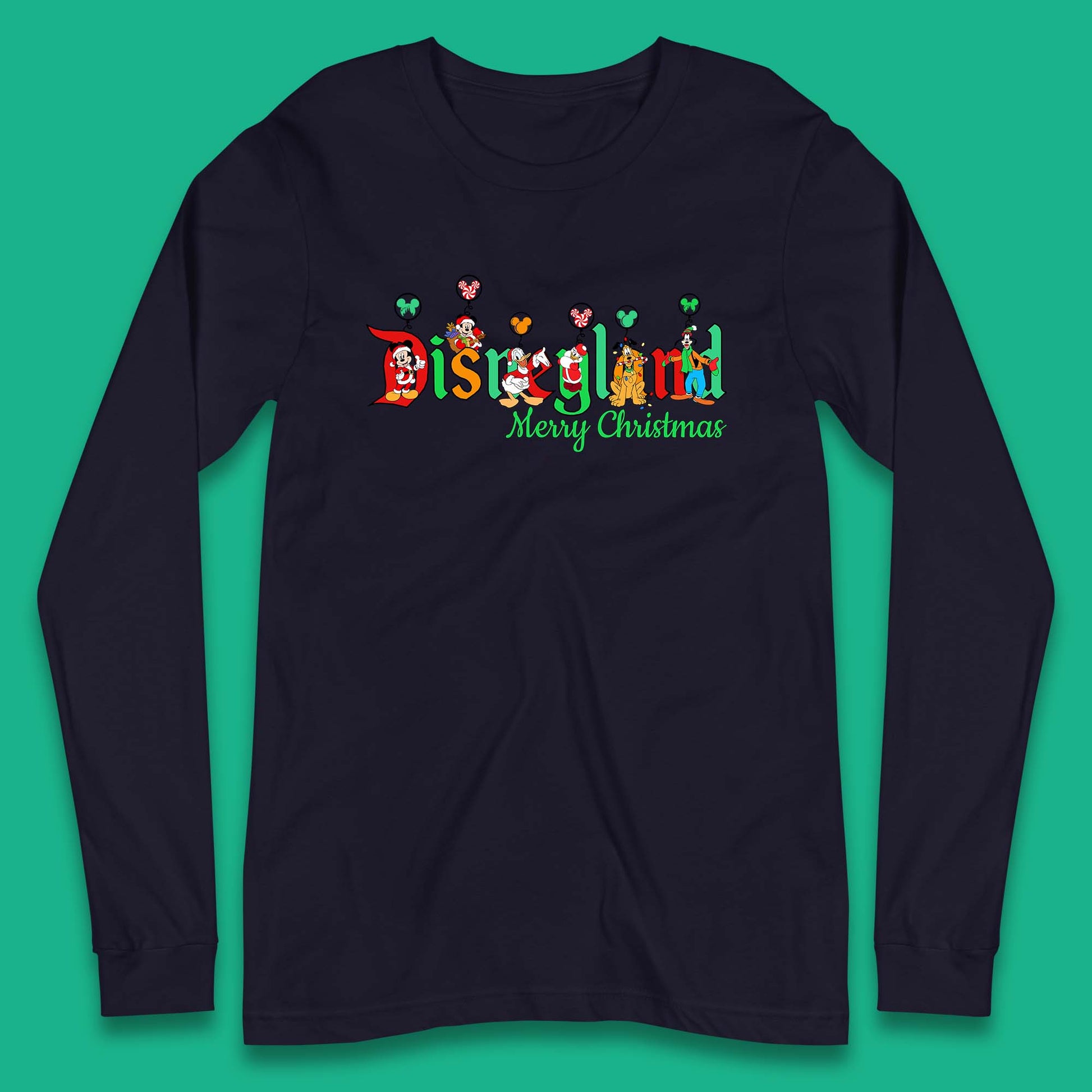 disneyland merry christmas disney mickey and friends long sleeve t shirt