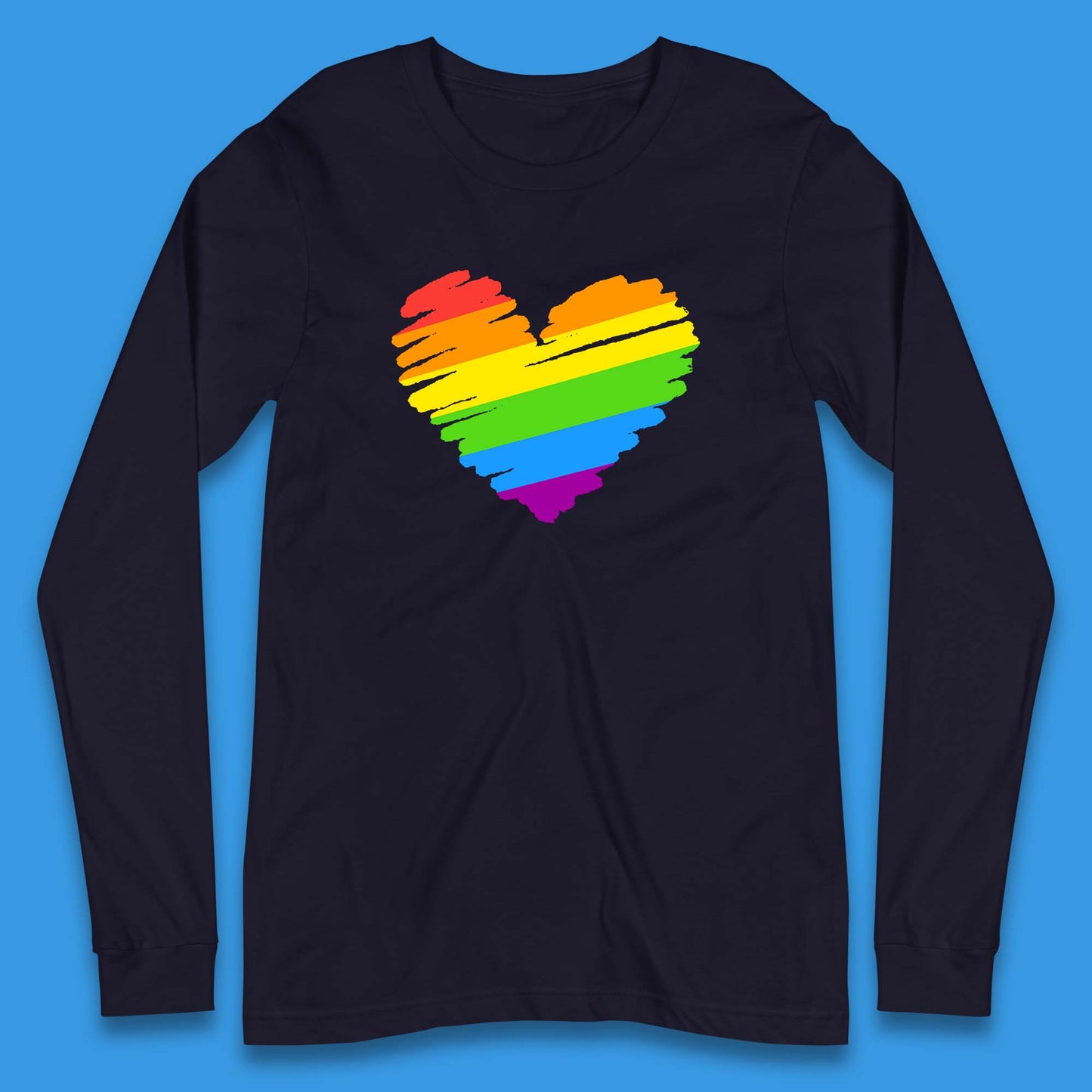 Rainbow Colour Heart Pride LGBTQ Rainbow Pride LGBT Gay Pride Month Long Sleeve T Shirt