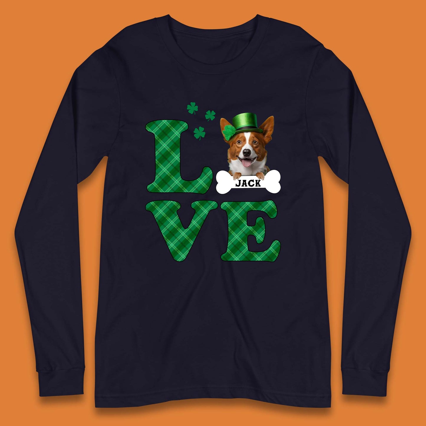 Personalised Love St. Patrick's Dog Long Sleeve T-Shirt