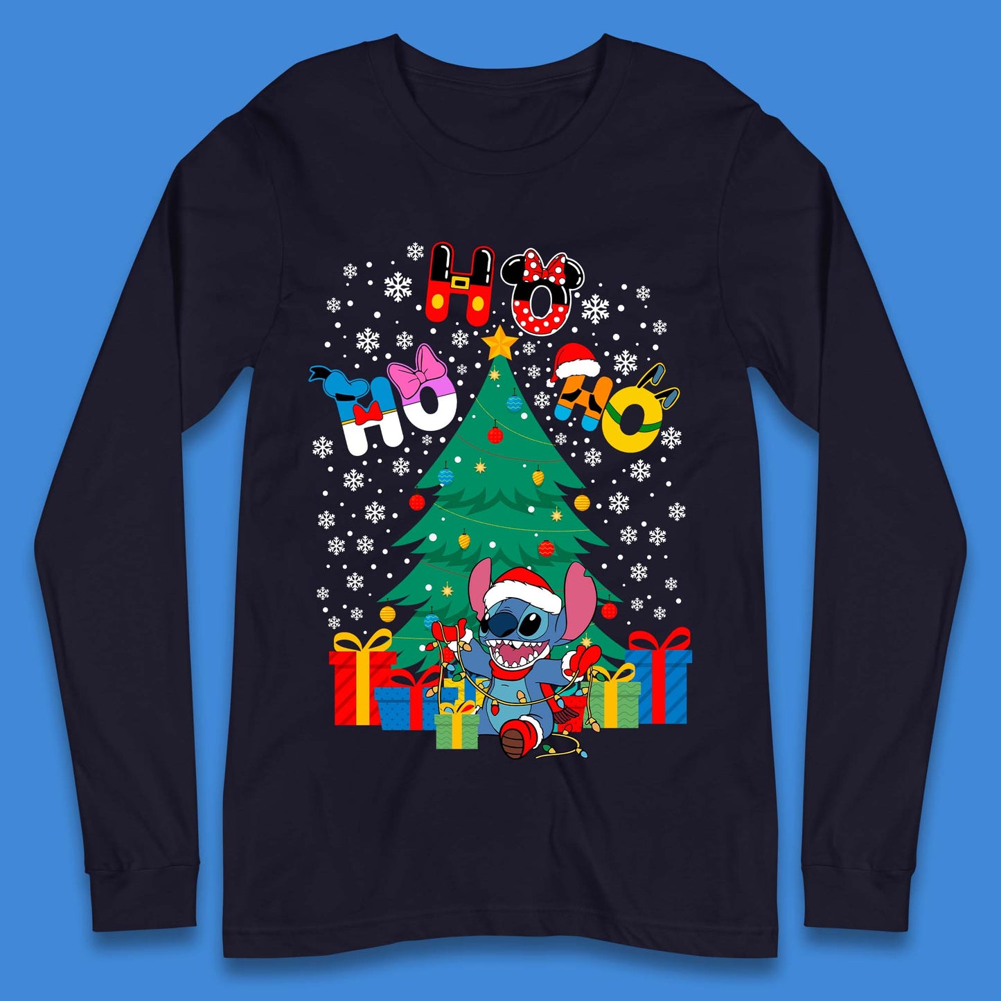 Ho Ho Ho Stitch Christmas Long Sleeve T-Shirt