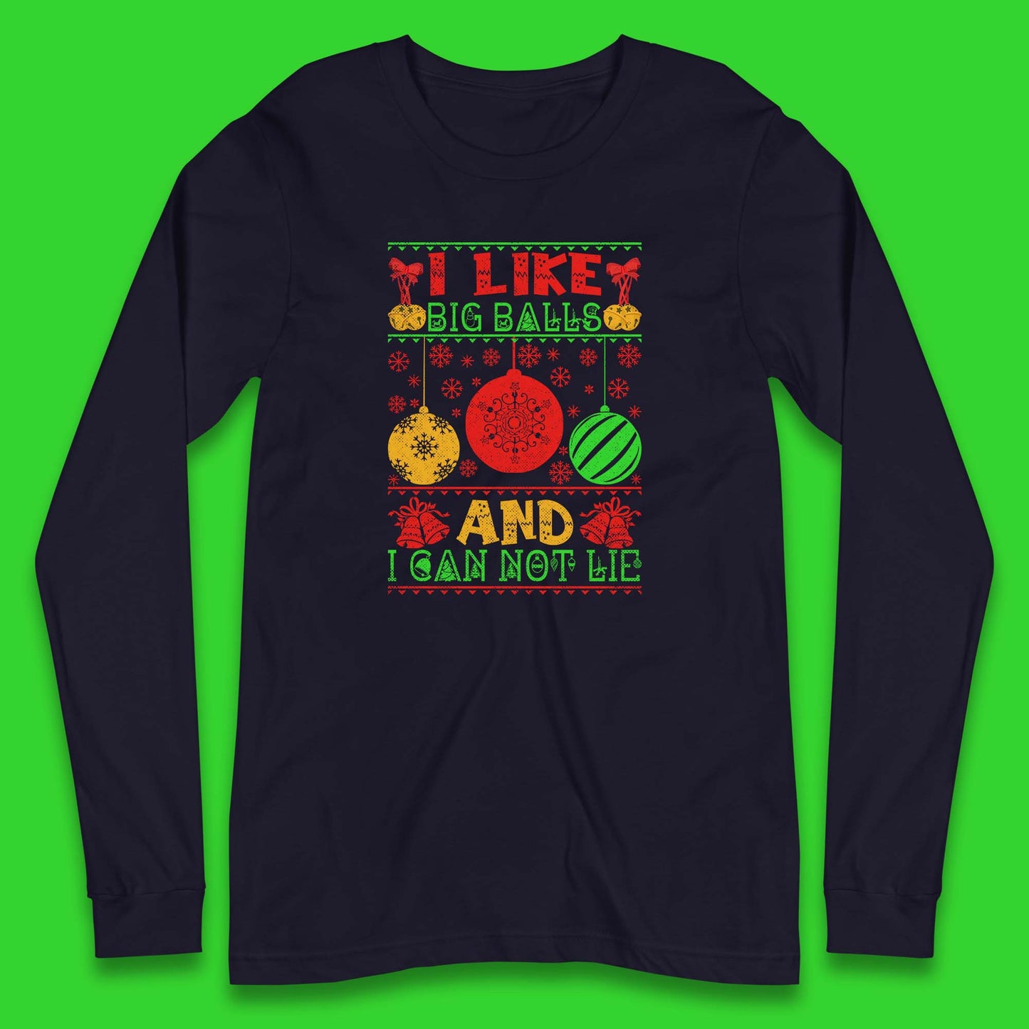 funny balls christmas long sleeve t shirt