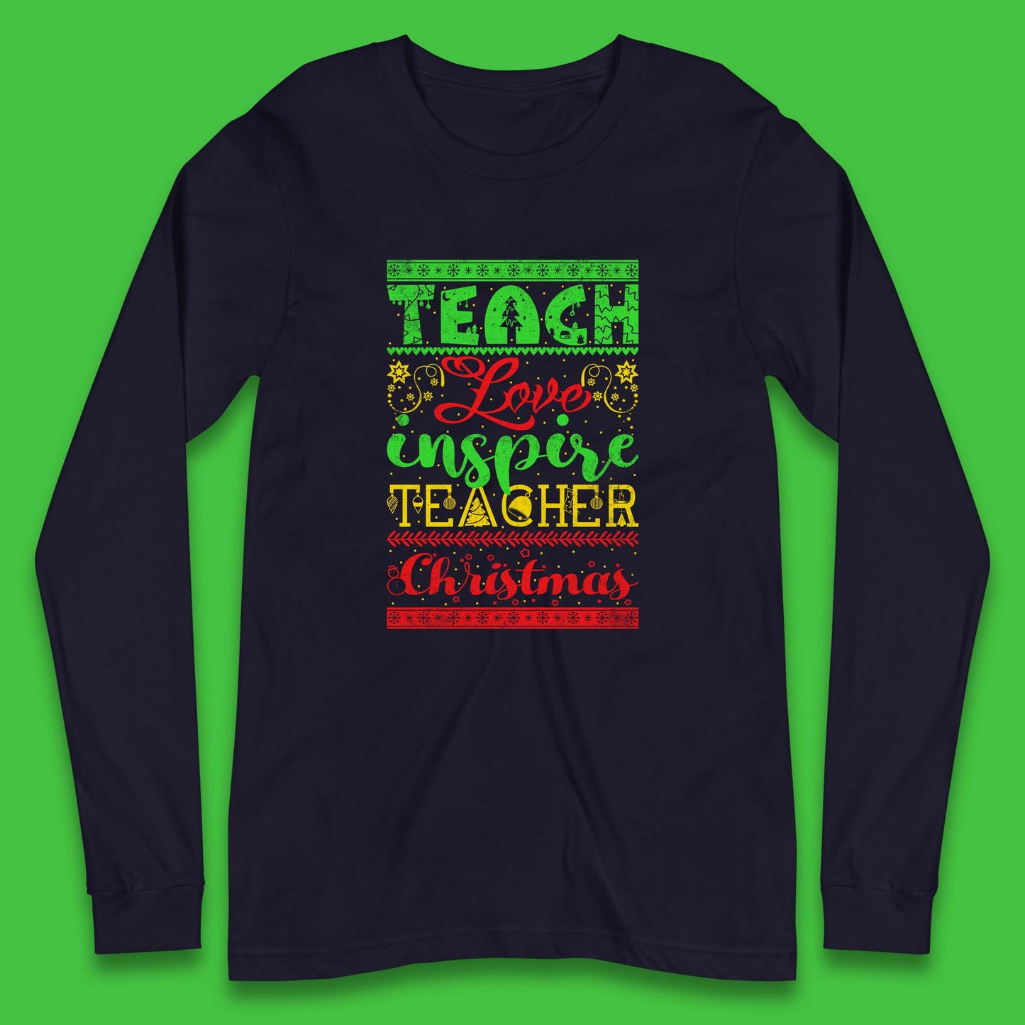 teach love inspire teacher christmas t shirt