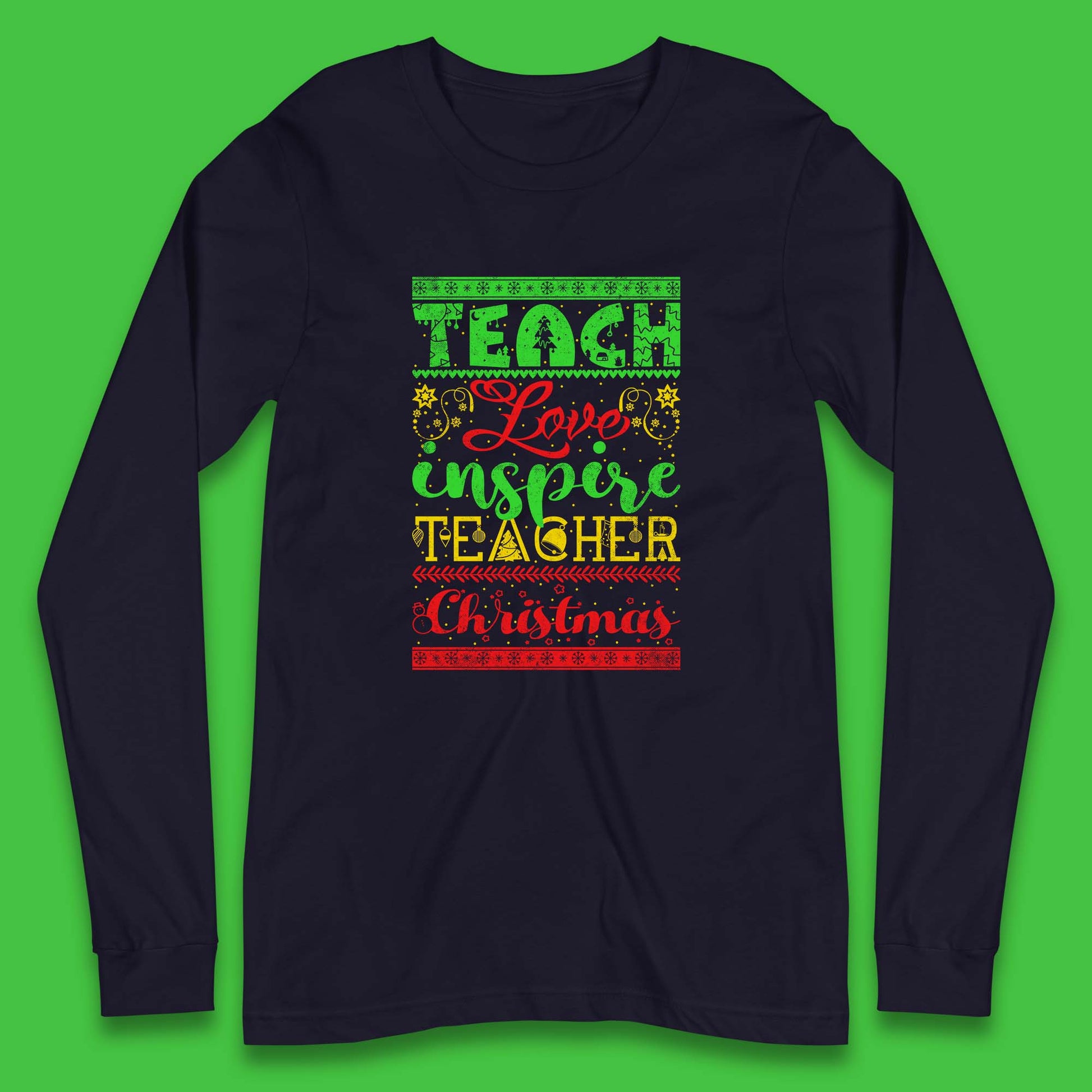 teach love inspire teacher christmas t shirt