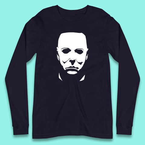 Michael Myers Face Mask Halloween Michael Myers Horror Movie Character Long Sleeve T Shirt