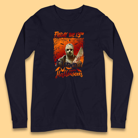 Friday The 13th Happy Halloween Jason Voorhees Halloween Horror Movie Character Long Sleeve T Shirt