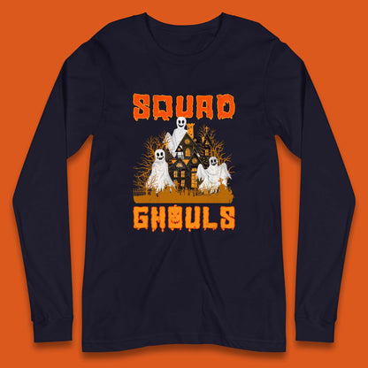 Squad Ghouls Halloween Boo Ghost Horror Scary Haunted House Long Sleeve T Shirt