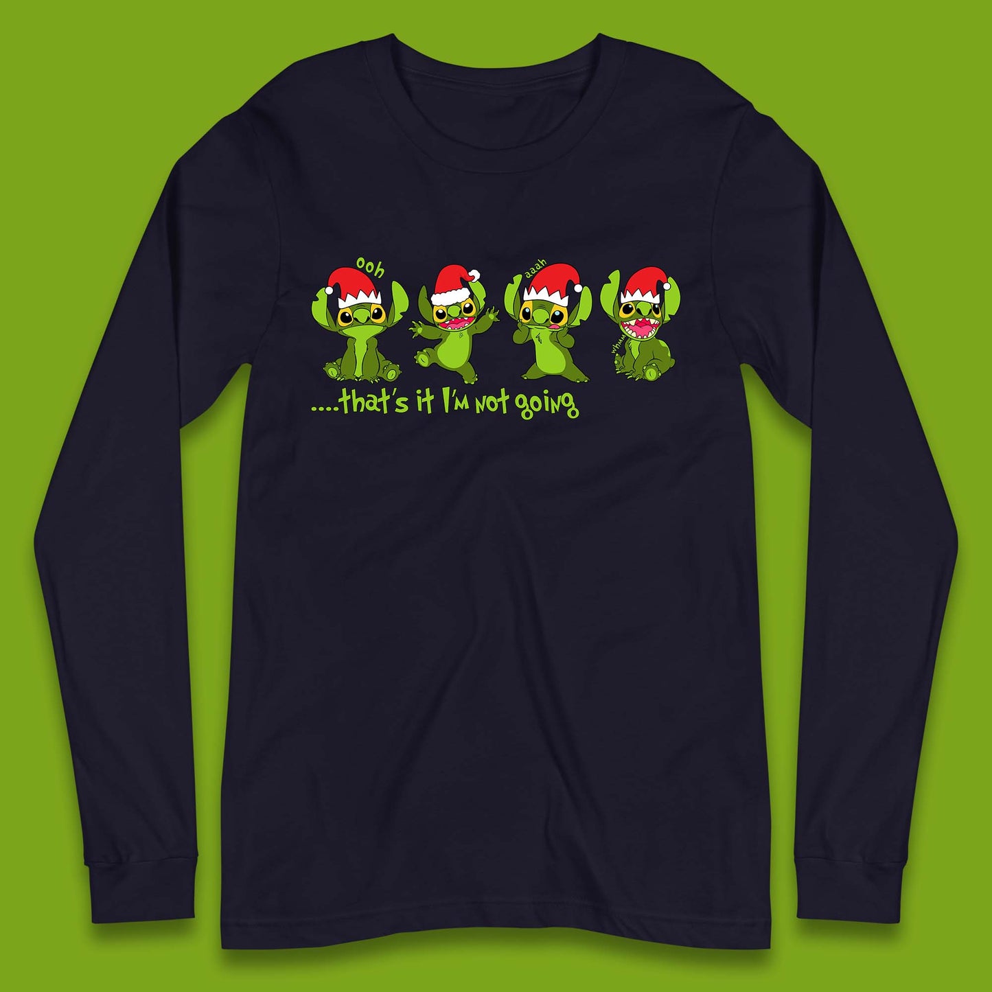 Grinch Stitch Christmas Long Sleeve T-Shirt