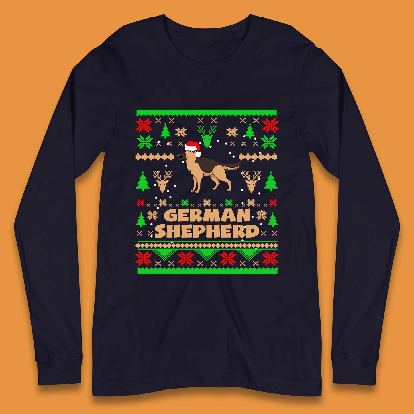 German Shepherd Dog Christmas Long Sleeve T-Shirt