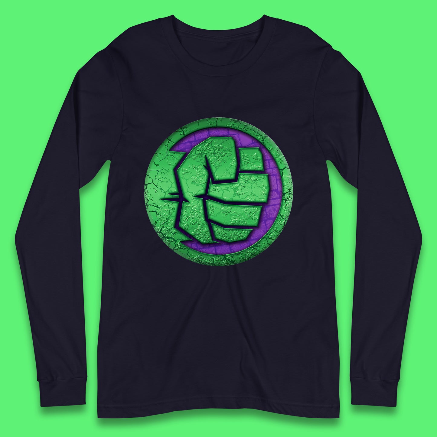 Marvels Avengers The Incredible Hulk Smash Fist Circle Logo Hulk Giant Man Hulk Superhero Movies Long Sleeve T Shirt