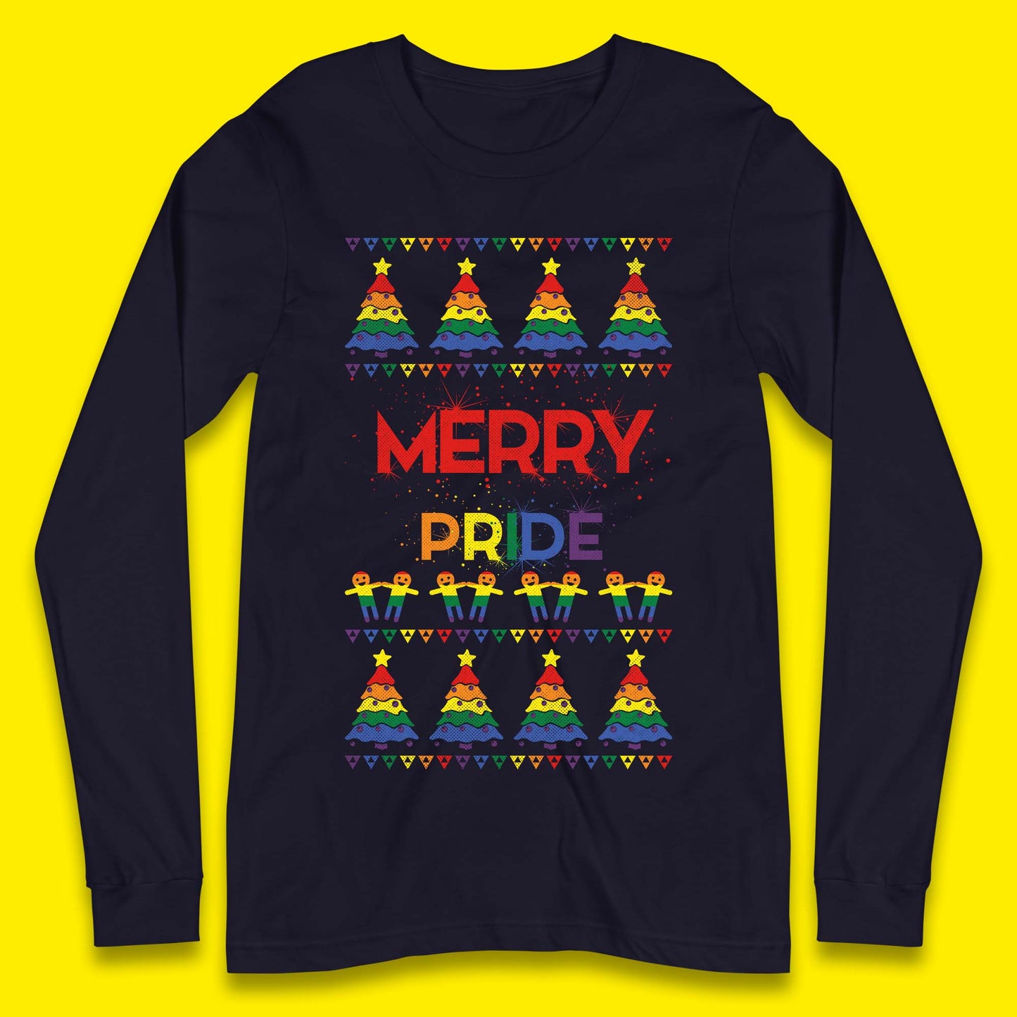 Merry Pride Christmas Trees Long Sleeve T-Shirt