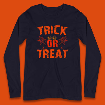 Trick Or Treat Happy Halloween Horror Scary Spooky Season Vibes Long Sleeve T Shirt