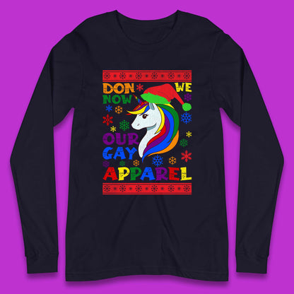 LGBT Rainbow Unicorn Christmas Long Sleeve T-Shirt