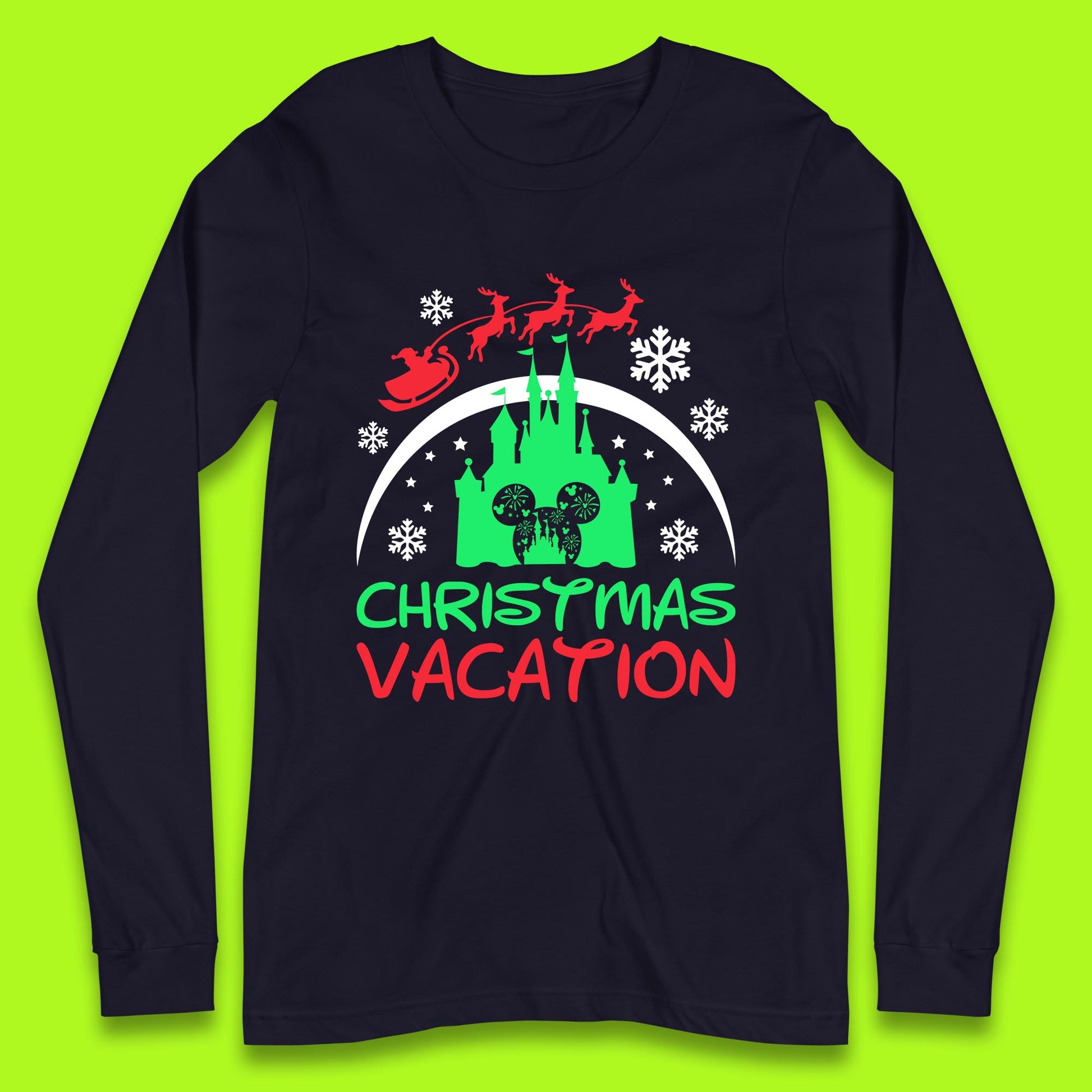 disney castle christmas long sleeve t shirt