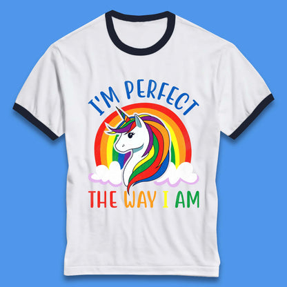 Rainbow Unicorn LGBT Pride Ringer T-Shirt