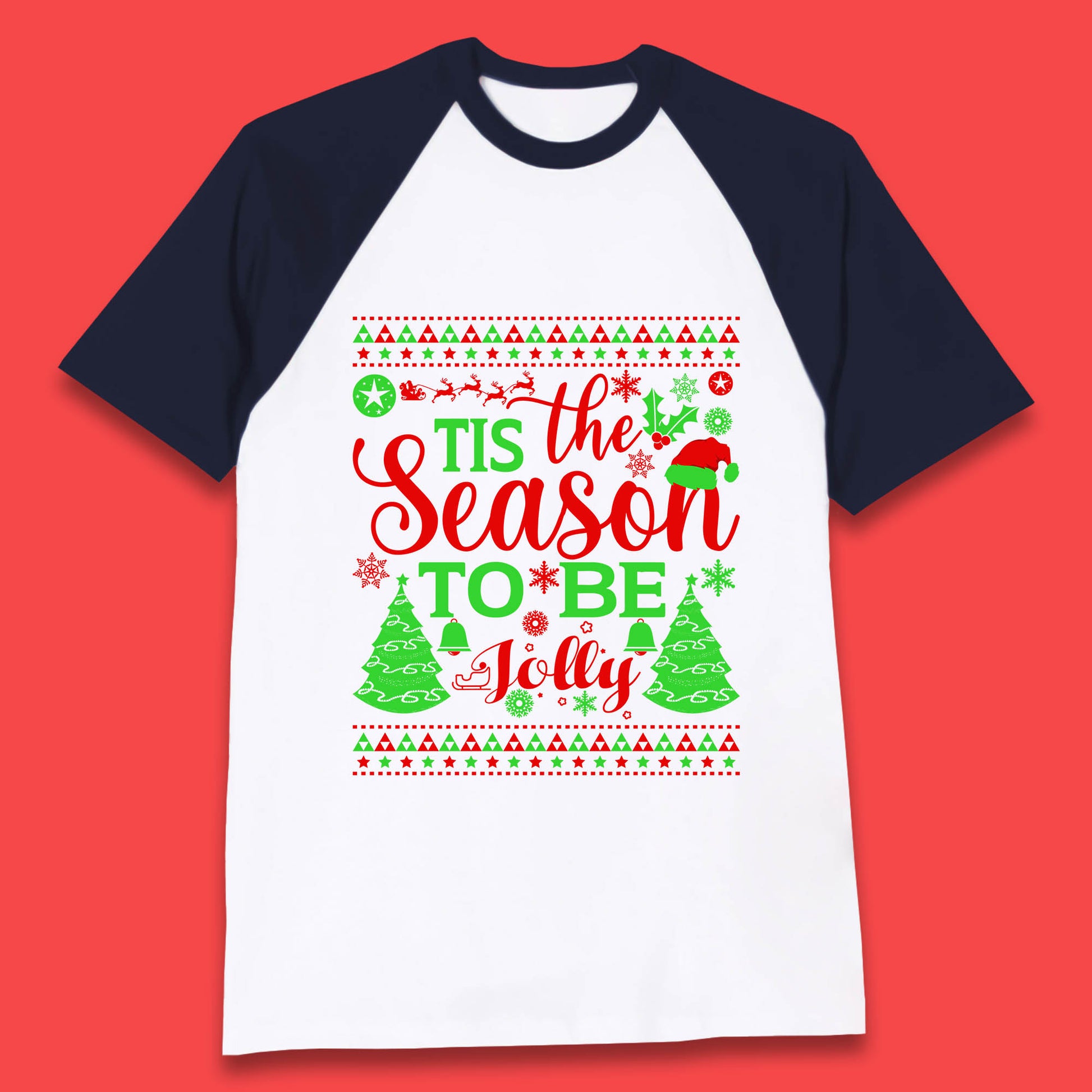 tis the season to be jolly baseball t shirt