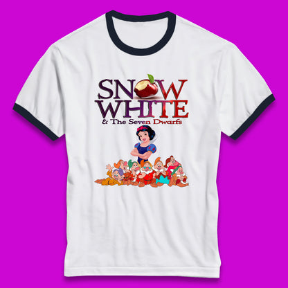 Disney Snow White And The Seven 7 Dwarfs Disney Dwarfs Group Grumpy Sleepy Dopey Doc Sneezy Bashful Happy Disneyland Cartoon Character Ringer T Shirt