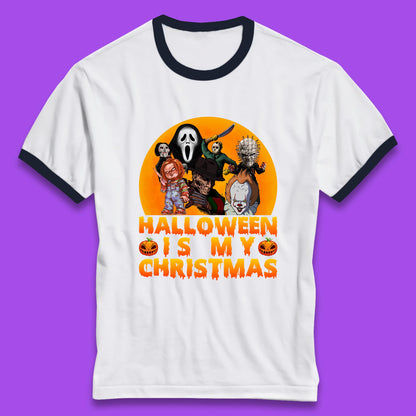 iconic horror movie characters ringer t shirt