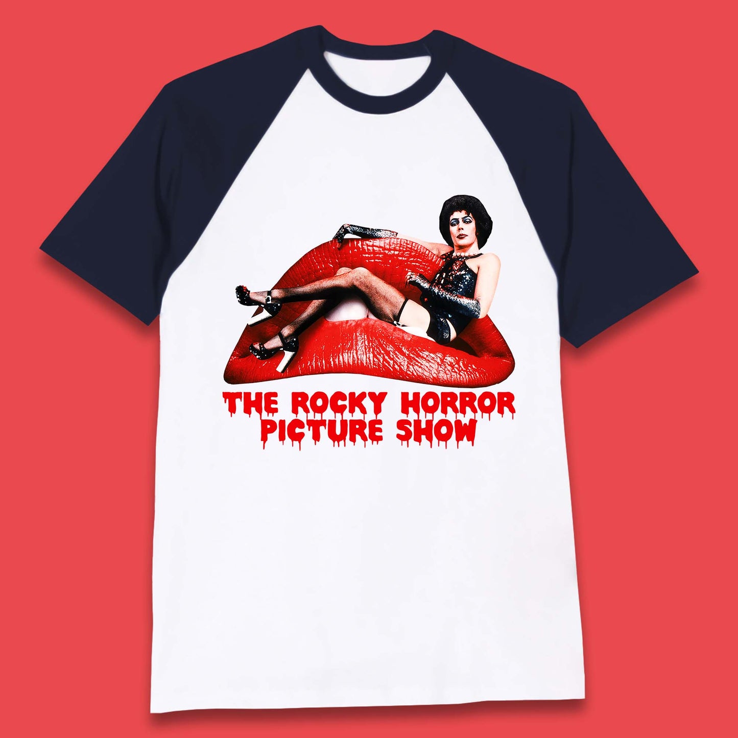 The Rocky Horror Show Halloween Horror Movie Red Lips Baseball T Shirt