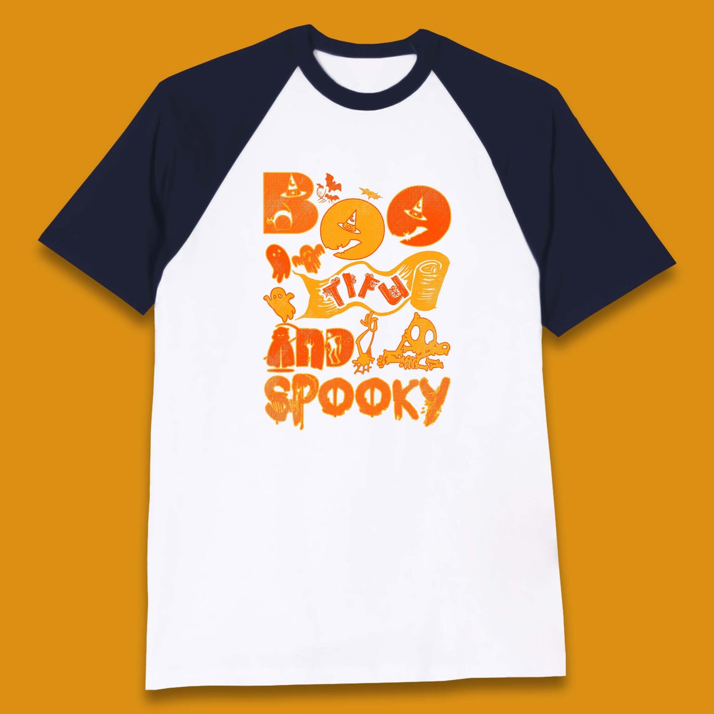 Boo Tiful and Spooky Halloween Horror Scary Boo Ghost Spooky Season Baseball T Shirt