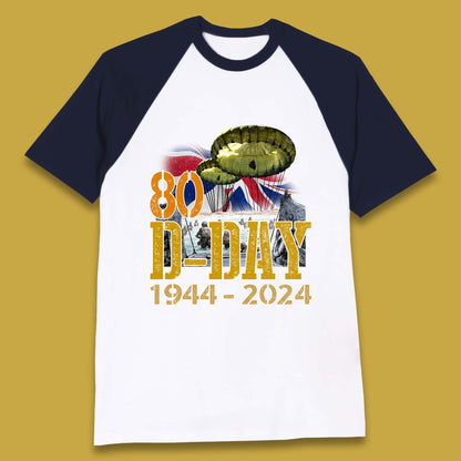 D-Day 1944-2024 Baseball T-Shirt