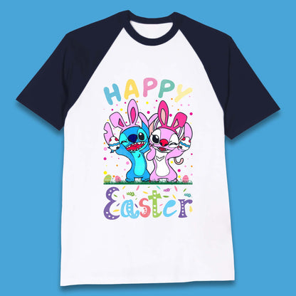 Happy Easter Stitch Baseball T-Shirt