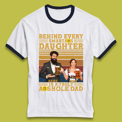 Personalised Truely Asshole Dad Ringer T-Shirt