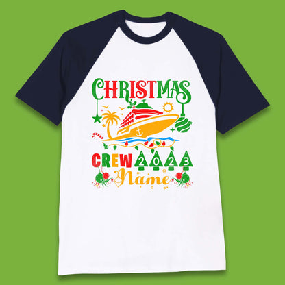 Personalised Cruise Crew Christmas Baseball T-Shirt