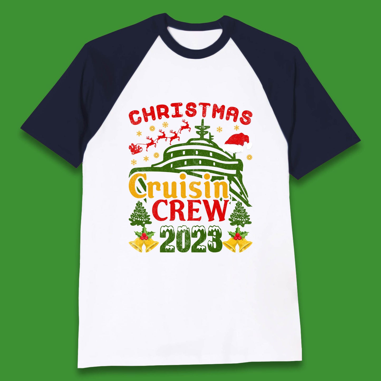 Christmas Cruisin Crew 2023 Xmas Cruise Vacation Cruising Squad Baseball T Shirt