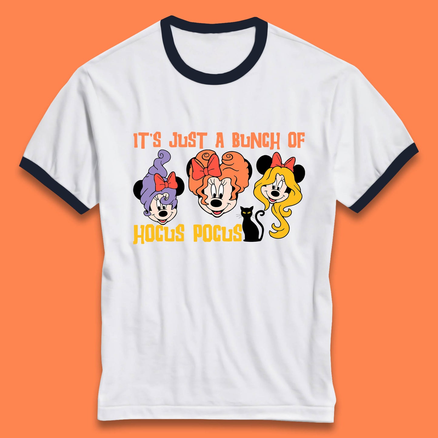 It's Just A Bunch Of Hocus Pocus Halloween Witches Minnie Mouse & Friends Disney Trip Ringer T Shirt