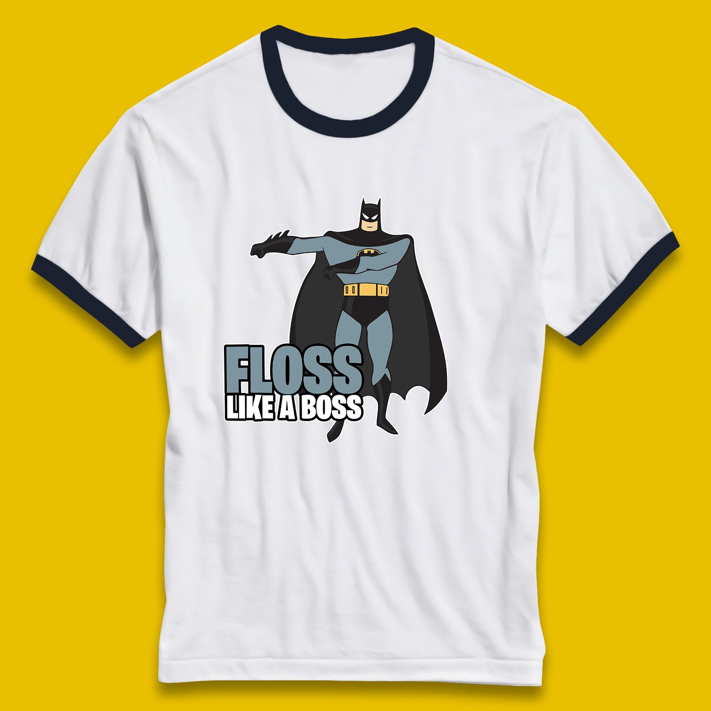 Batman Floss Like A Boss DC Comics Action Adventure Superheros Movie Character Ringer T Shirt