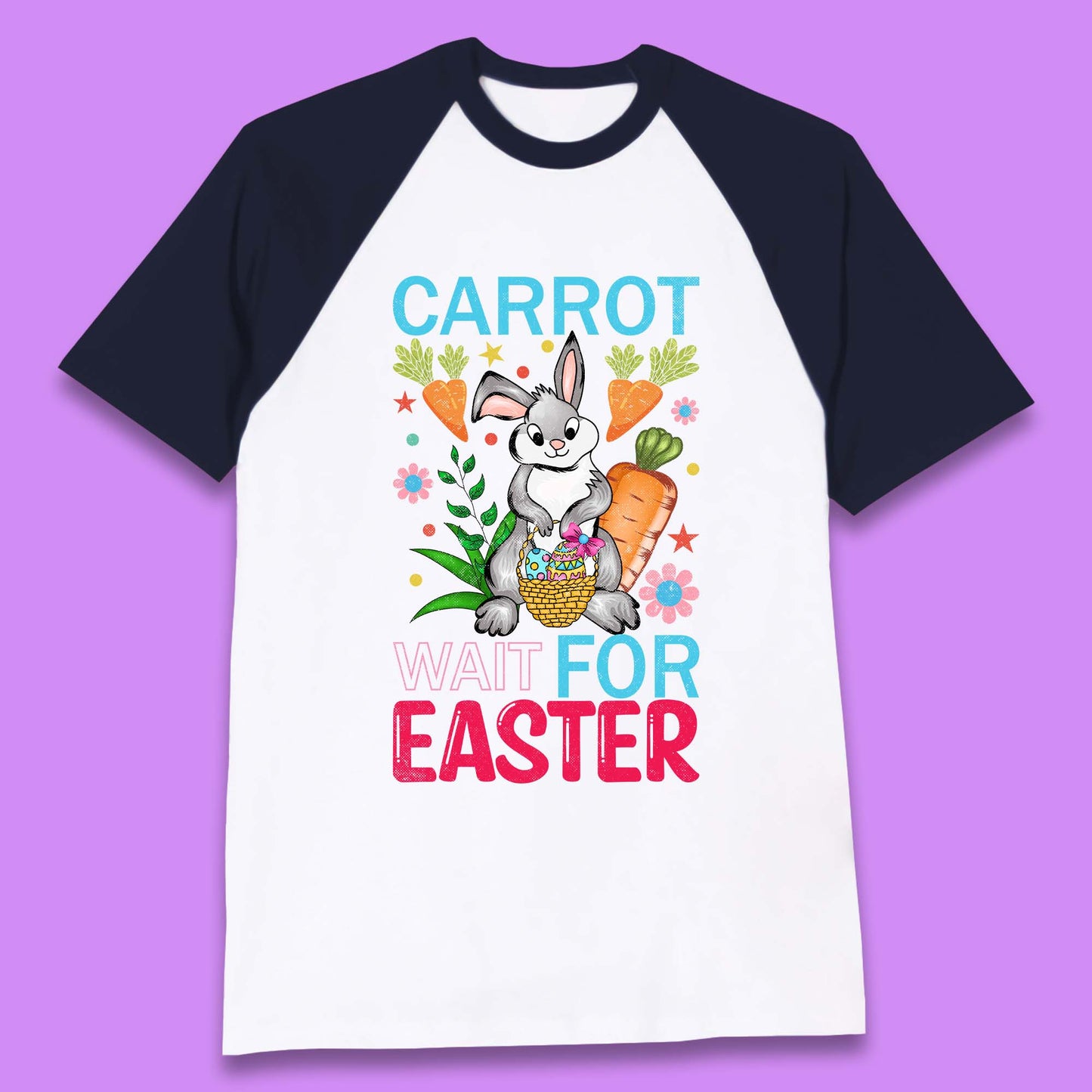 Carrot Wait For Easter Baseball T-Shirt