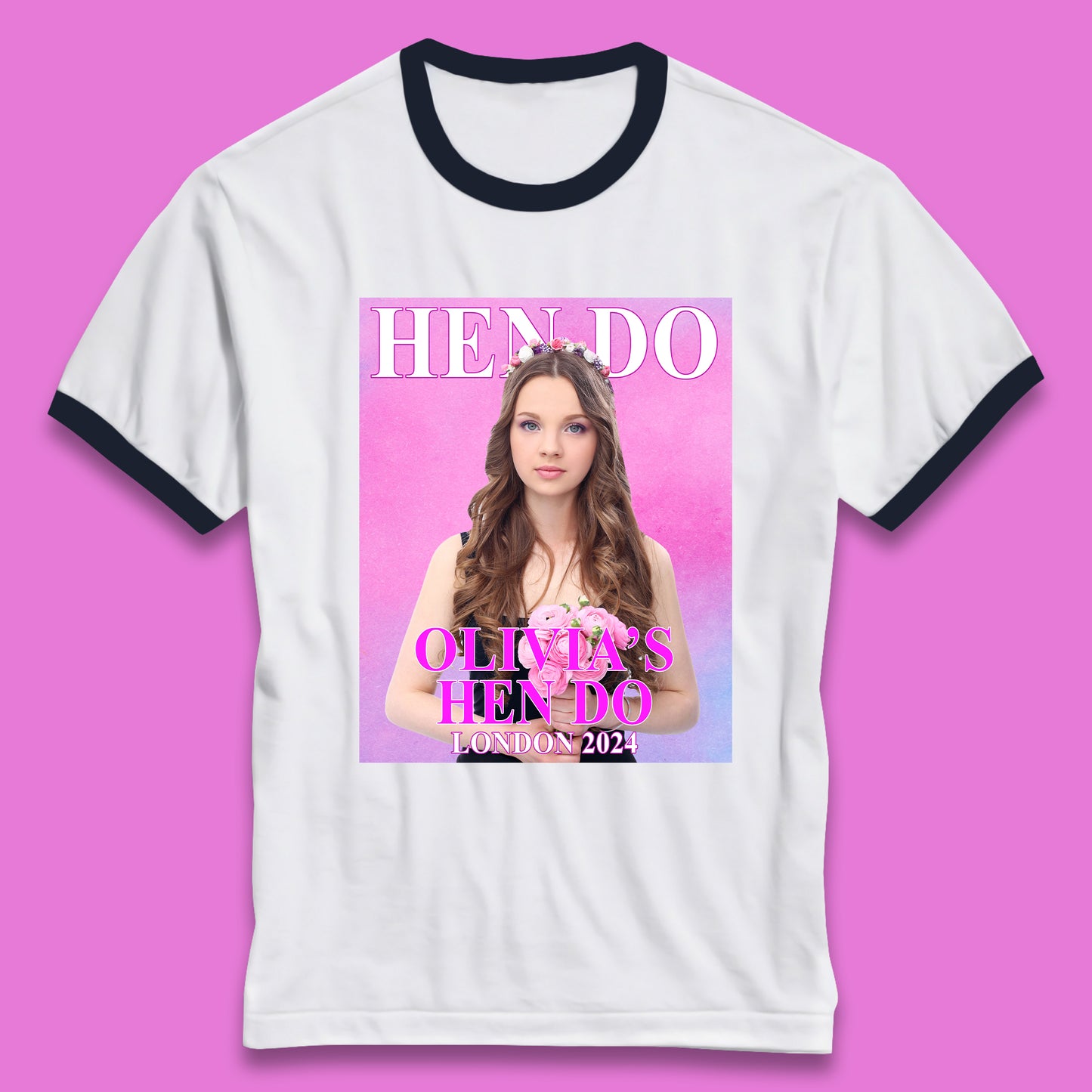 Custom Hen Party Ringer T-Shirt 